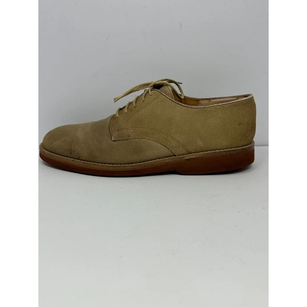 Orvis Derbys Oxfords Shoes Mens Sz 10 Tan Suede Casual Plain Toe Lace Up V5